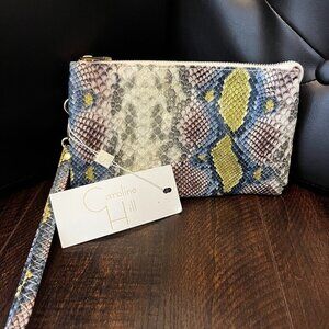 Caroline Hill Wristlet NWT Multi-Colored Snake Print